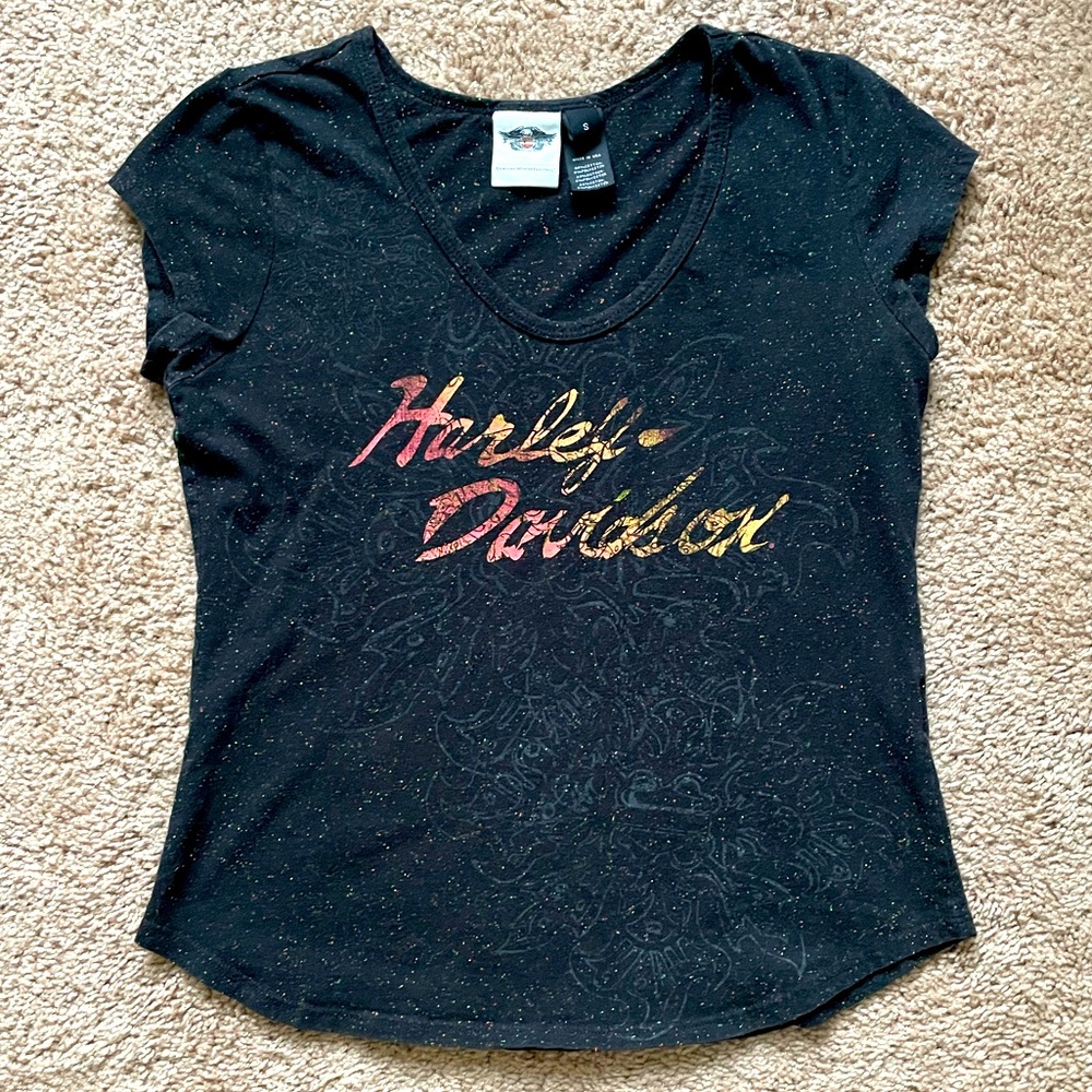 Harley Davidson Sort Sleeve T-Shirt Top